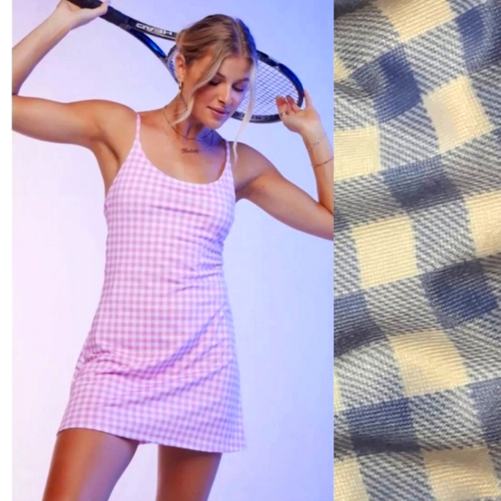 Nwt Onzie Blue gingham tenniscore pickleball golf sporty dress S